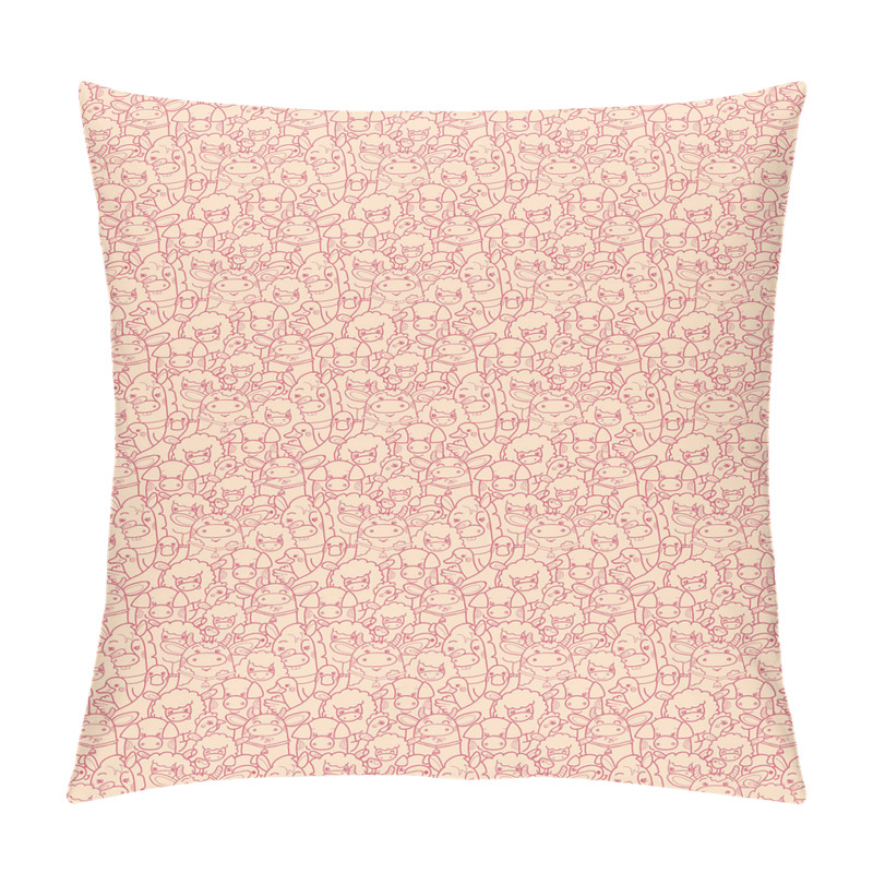 Customizable  Outline Farm Fauna Art pillow covers
