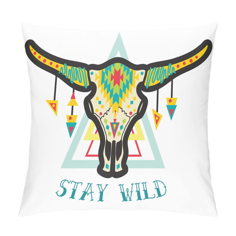 Personalise  Bohemian Stay Wild Bull pillow covers