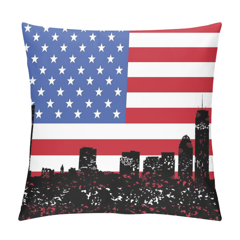 Custom  Skyline and US Flag pillow covers