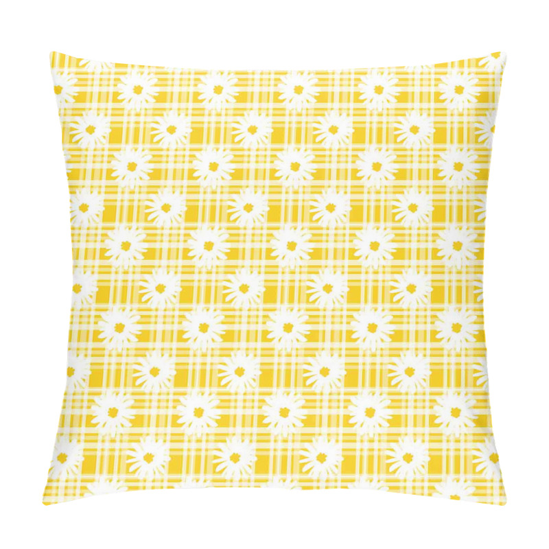 Personalise Flower on Gingham Pattern pillow covers