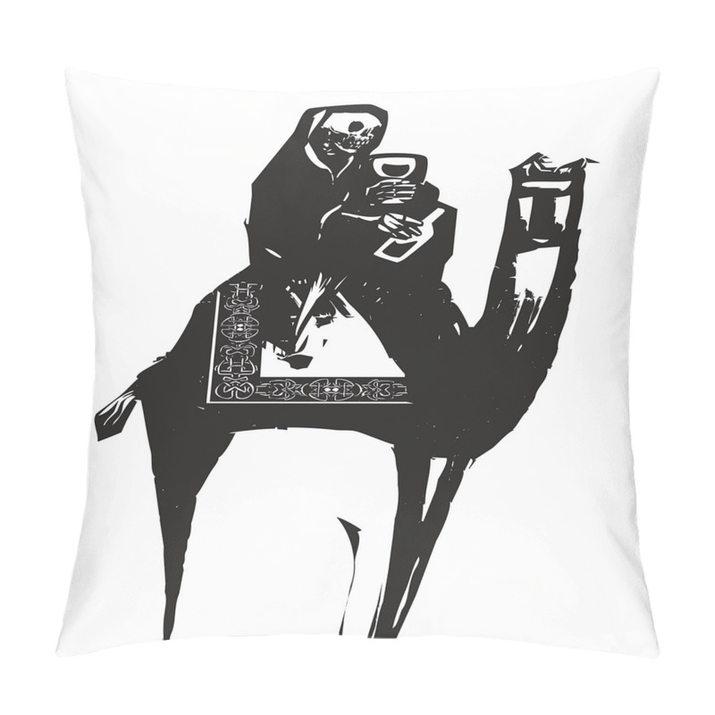 Custom  Death Drinks Wine on Camel pillow covers