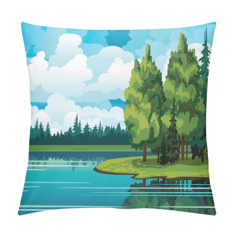 Custom  Forest Lake Clouds pillow covers