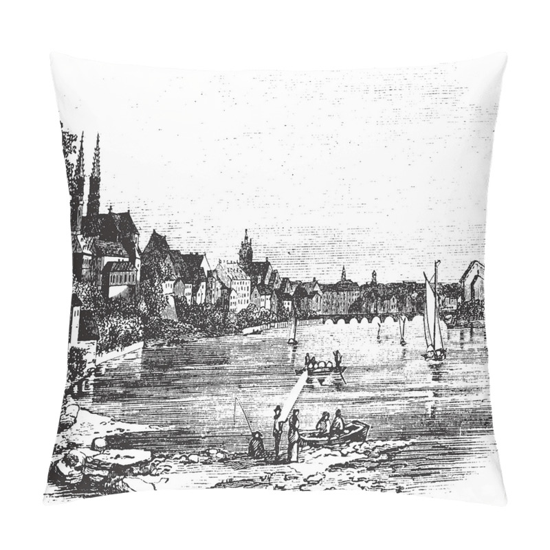 Personalise  Vintage Cityscape of Istria pillow covers