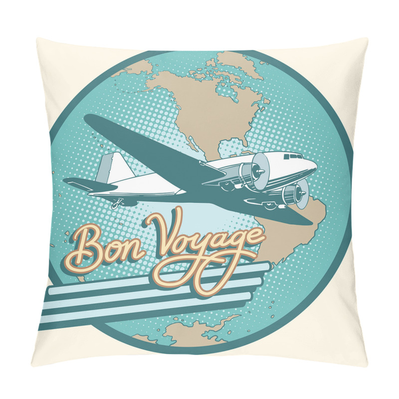 Personalise  Bon Voyage and Retro Plane pillow covers