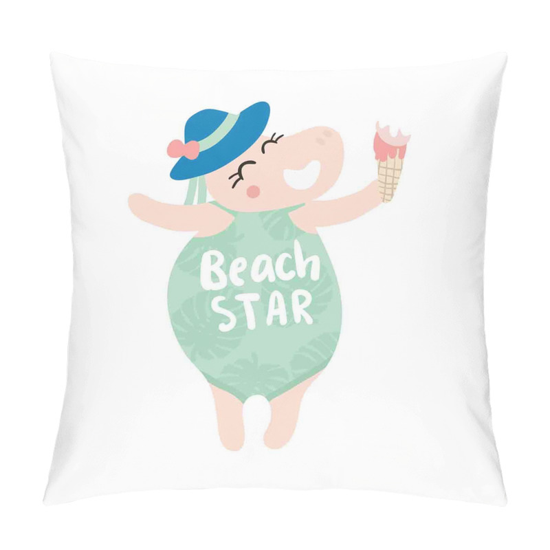 Personalise  Girl Ice Cream Swimsuit pillow covers