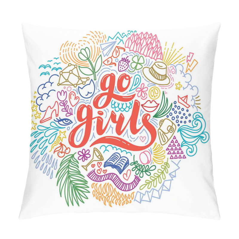 Customizable  Go Girls Lettering Art pillow covers