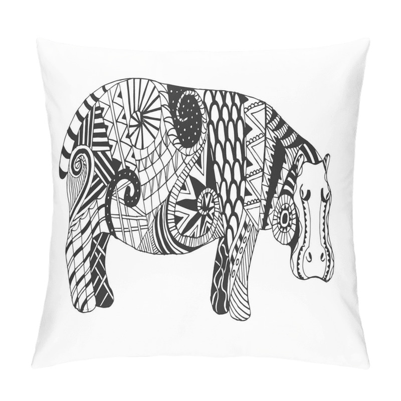 Personality  Hippo Geometric Ornament pillow covers