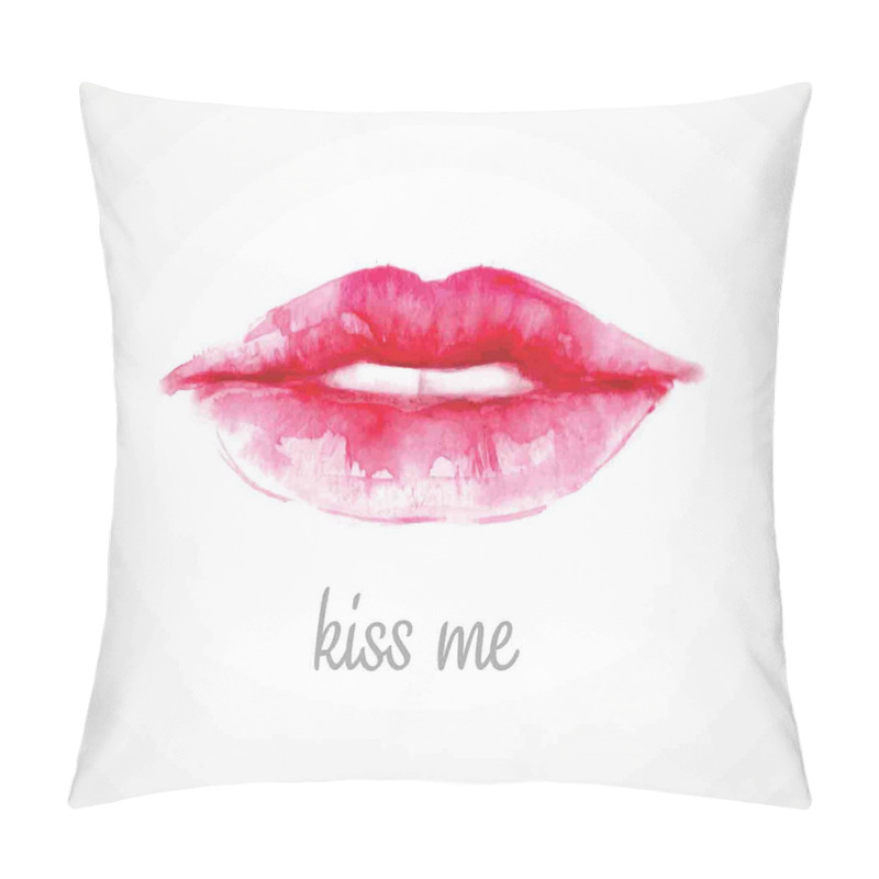 Customizable Pink Lipstick Kiss Me pillow covers