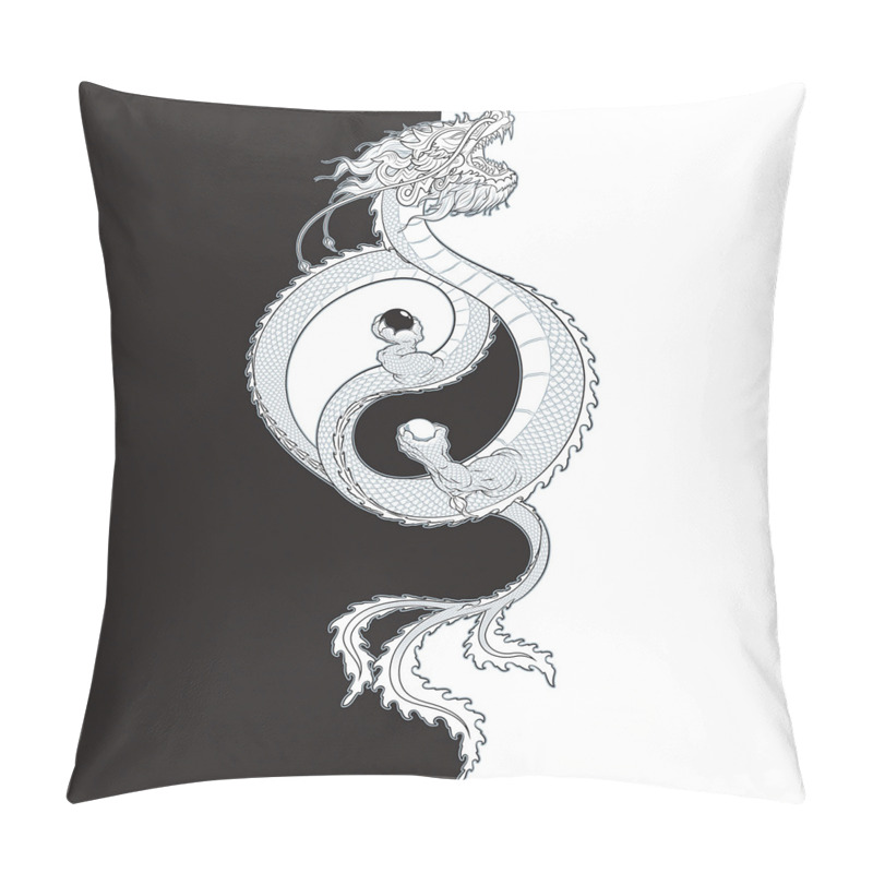 Personality  Dragon with Yin Yang pillow covers