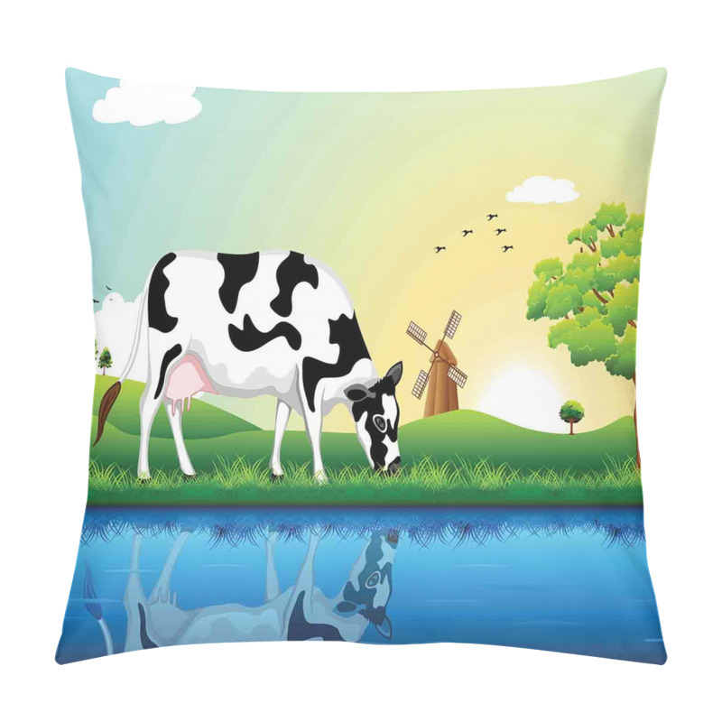 Personalise  Field Tree Lake Windmill pillow covers