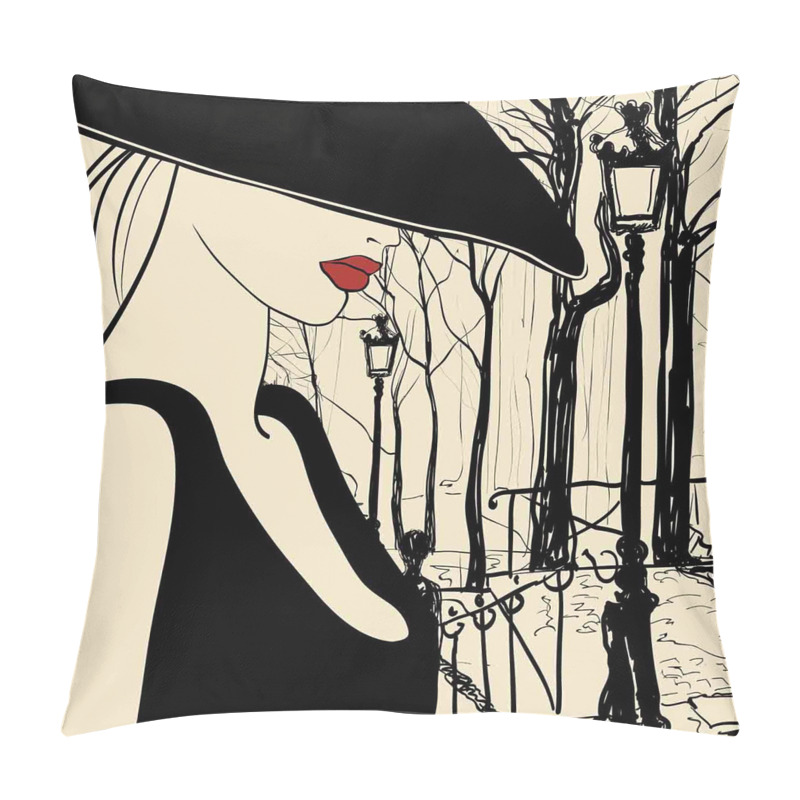 Personalise European Woman Montmartre pillow covers