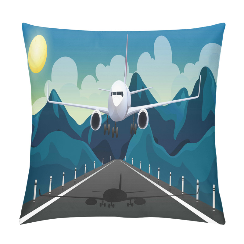 Personality  Airplane Taking Off Graphic pillow covers
