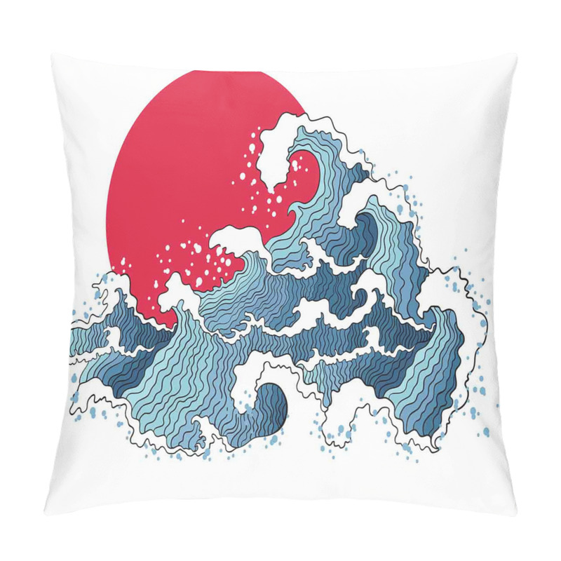 Custom  Wave Illustration pillow covers