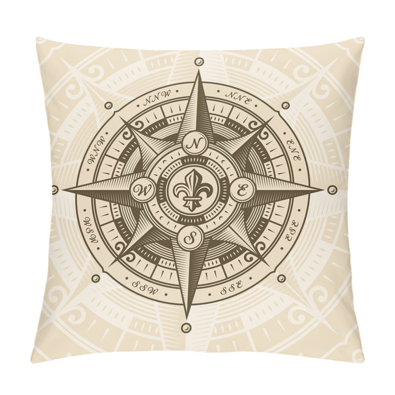 Customizable  Vintage Nautical Windrose pillow covers
