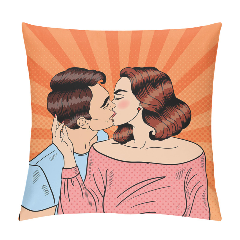 Customizable  Happy Young Couple Retro pillow covers