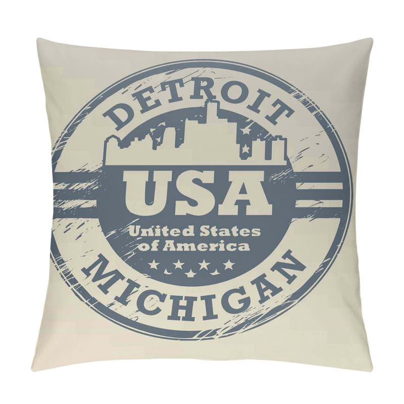 Custom  Detroit Michigan Stamp pillow covers