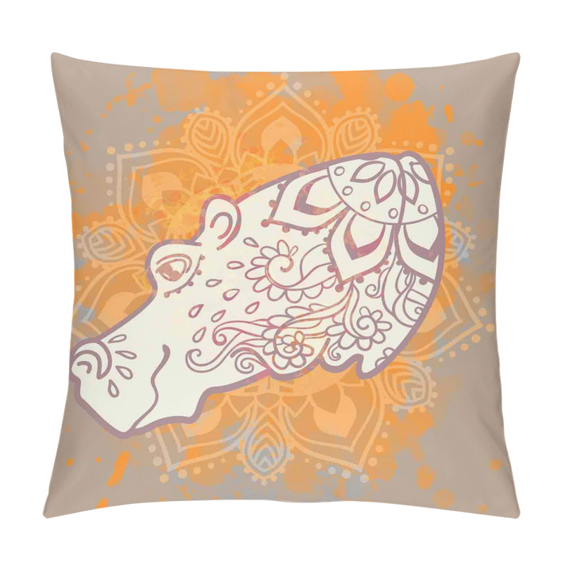 Personalise  Hippo Design Floral Motifs pillow covers