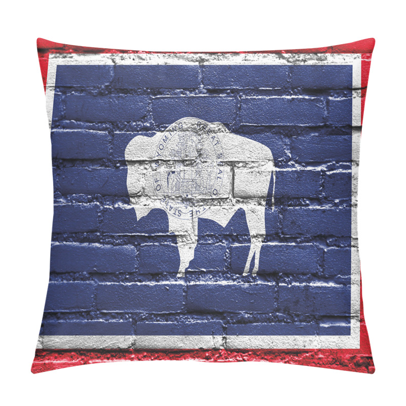 Customizable  State Flag Paint on Bricks pillow covers