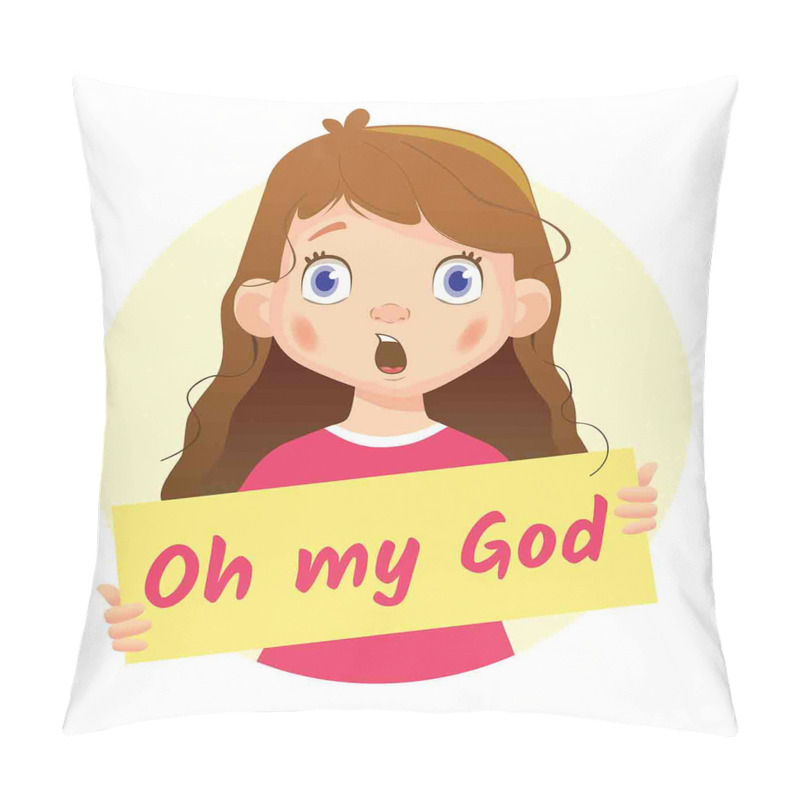 Custom  Surprised Cartoon Girl pillow covers