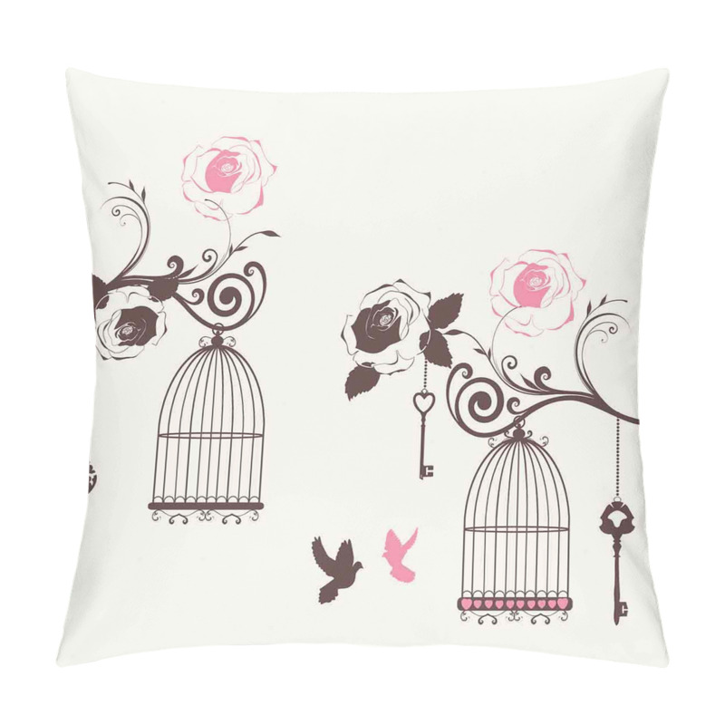 Personalise  Bird Cages Keys Doves pillow covers