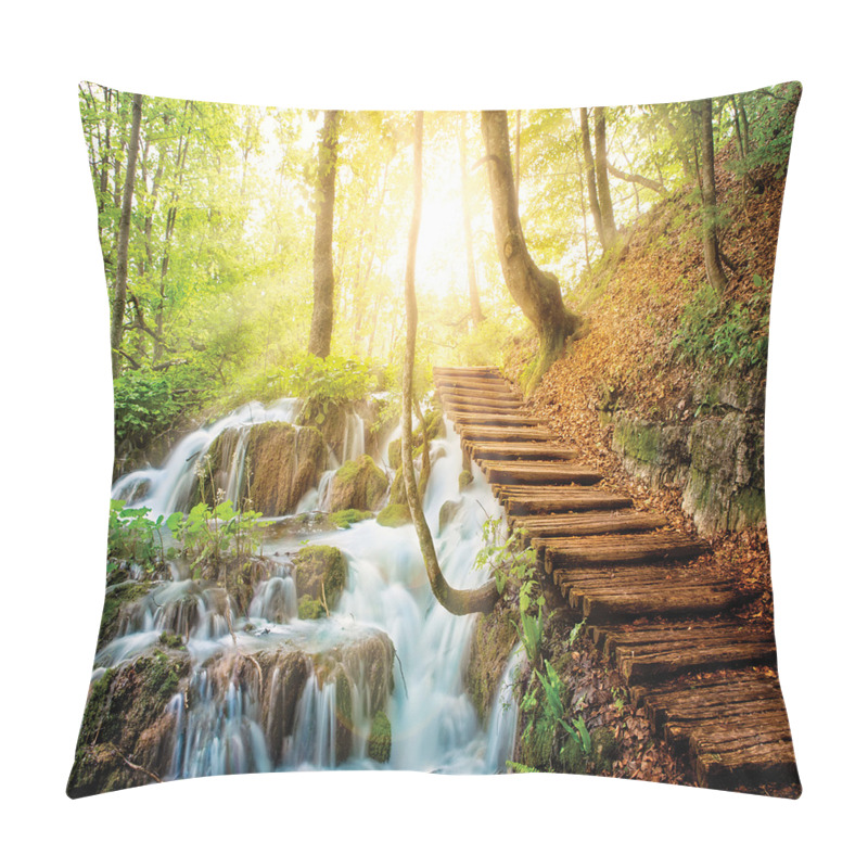 Customizable  Deep Forest with Stream pillow covers