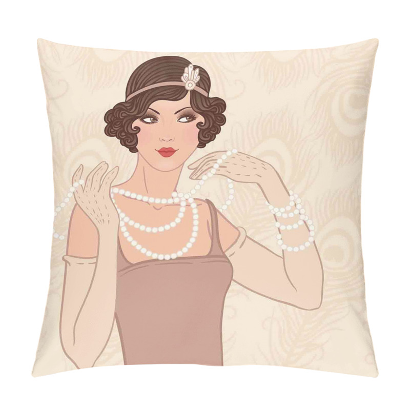 Personalise  Brunette Flapper pillow covers
