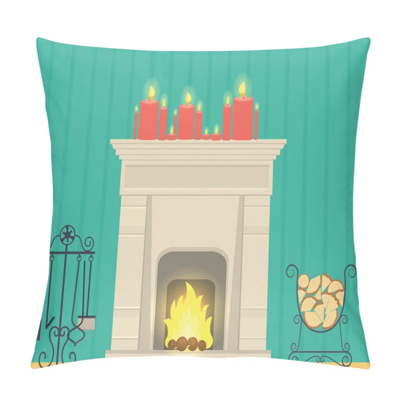 Custom  Classic Log Fire Candles pillow covers