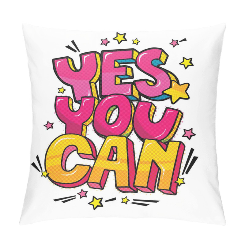 Personalise  Yes You Can Word Bubble pillow covers