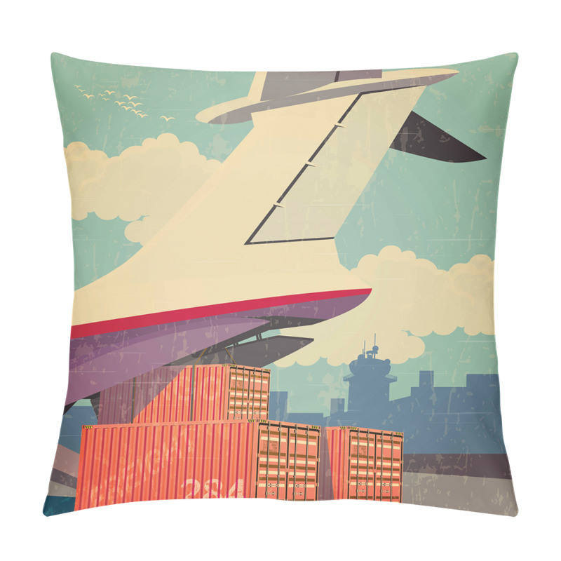 Personalise  Vintage Air Cargo Plane pillow covers