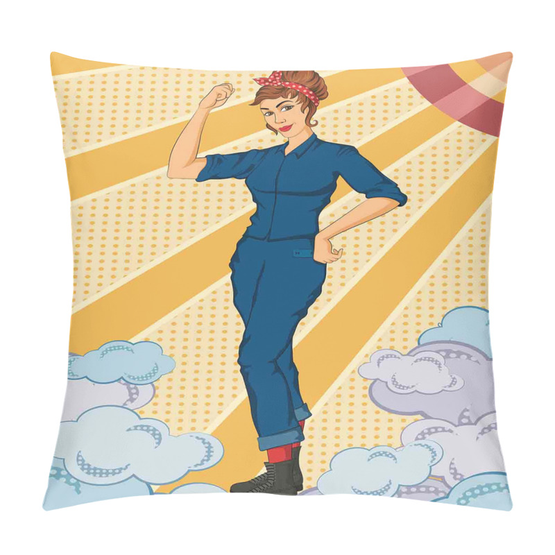 Personalise  Woman Showing Fist pillow covers