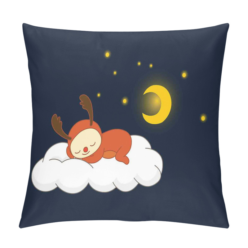 Personality  Reindeer Sleeping in Sky pillow covers