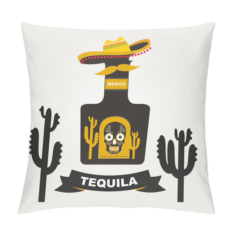 Personalise  Sugar Skull on Bottle Hat pillow covers