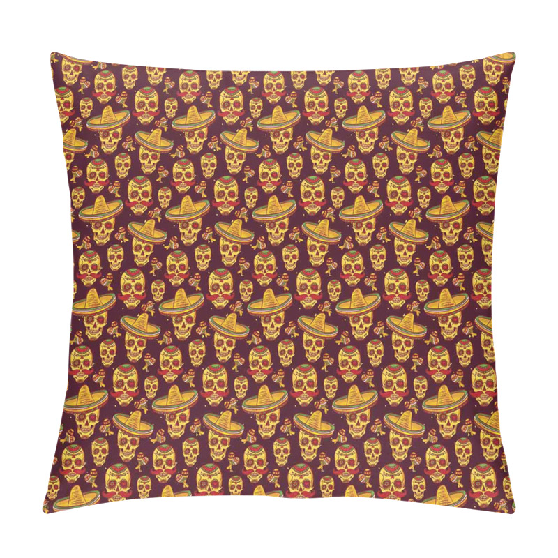 Personality Skull Sombrero Hat pillow covers