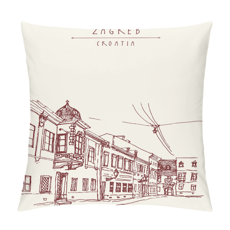 Custom  Vintage Hand Drawn Zagreb pillow covers