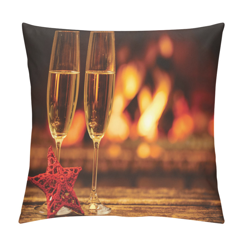 Customizable  Romantic Champagne Glass pillow covers