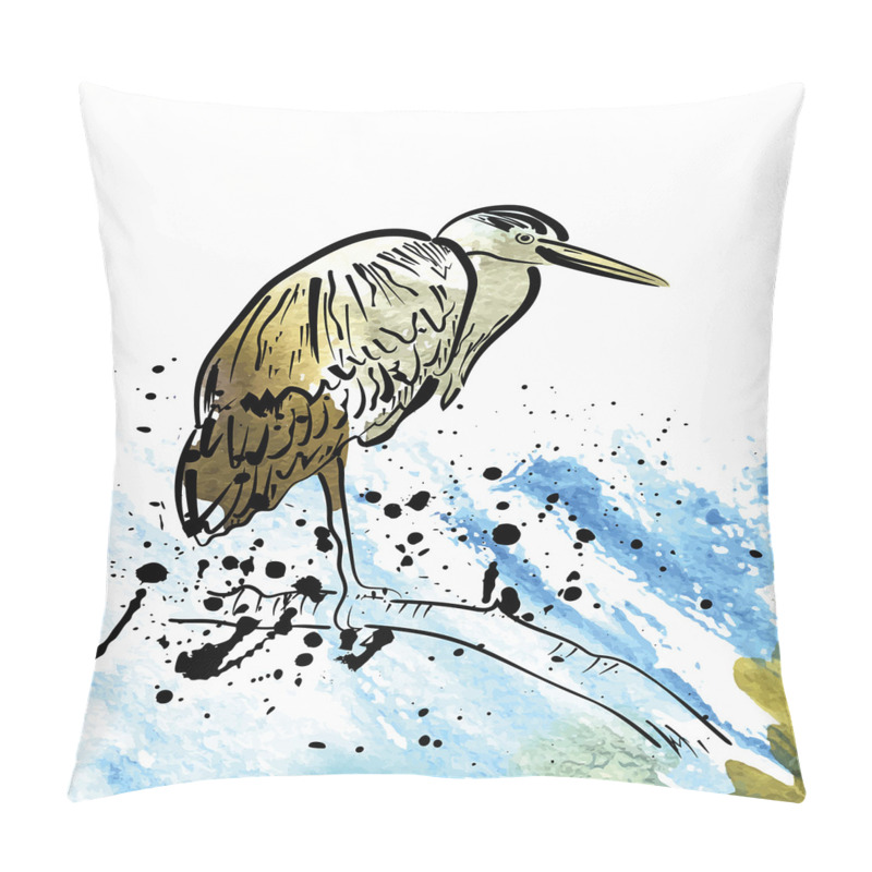 Personalise  Heron Bird in Design pillow covers