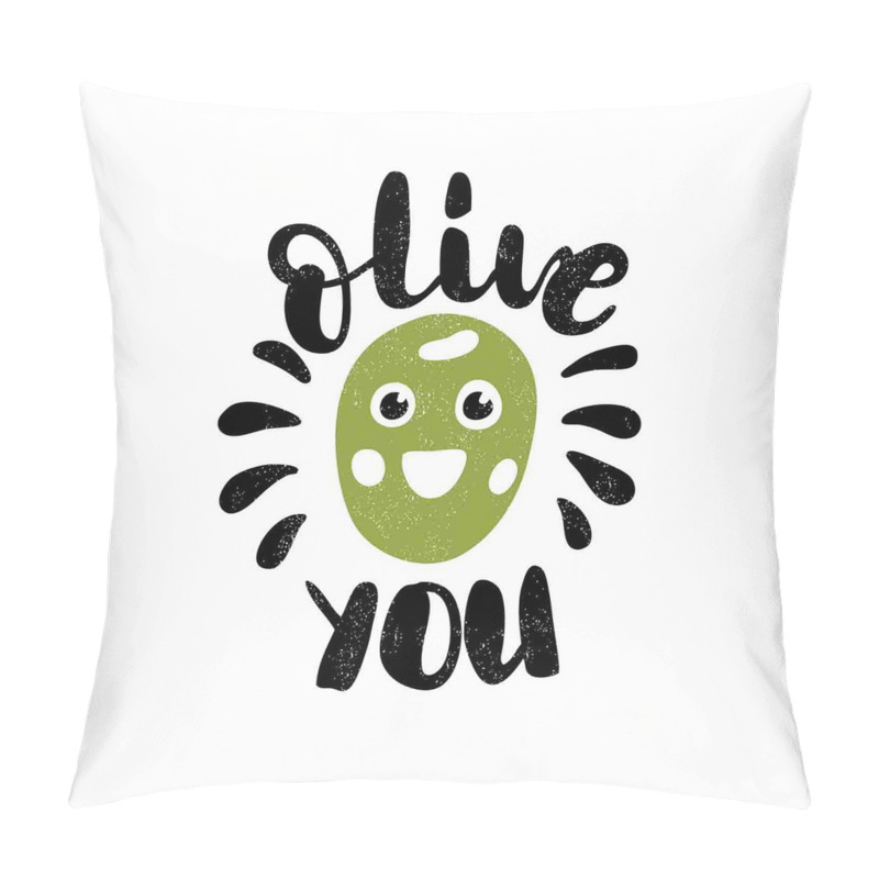 Personalise  Olive You Funny Grunge pillow covers