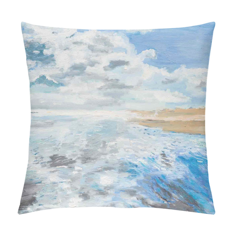 Personalise  Oil Painting Beach Summer pillow covers