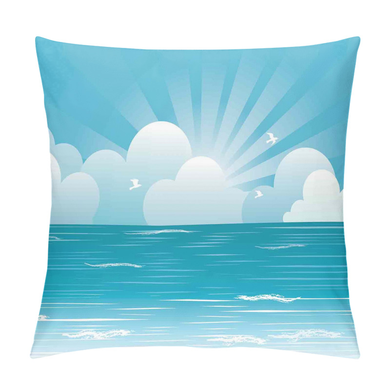 Personalise  Rising Sun and Seagulls pillow covers