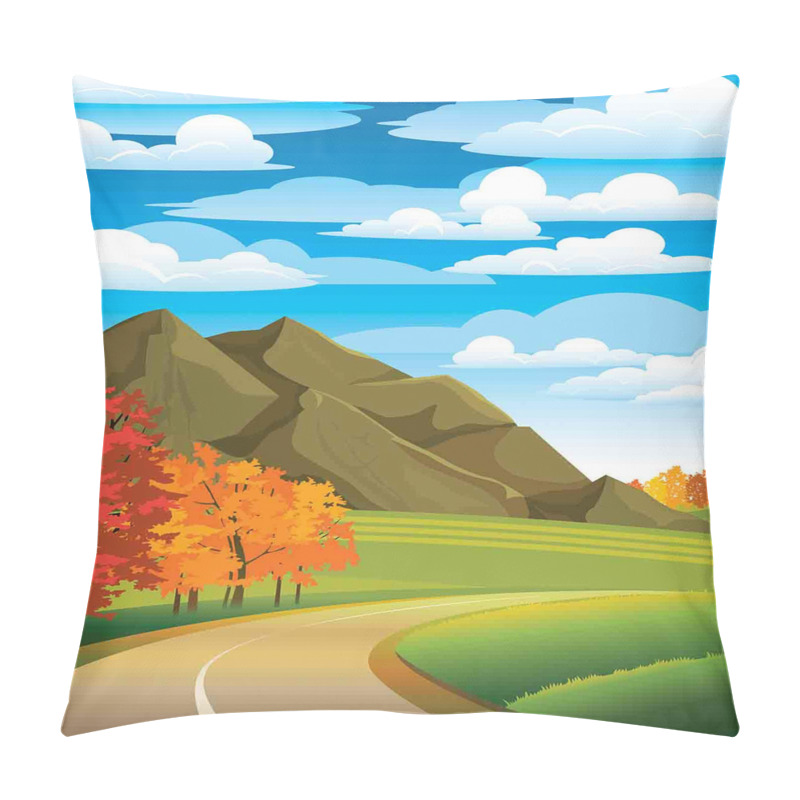 Custom  Autumn Road Trees Leaves pillow covers