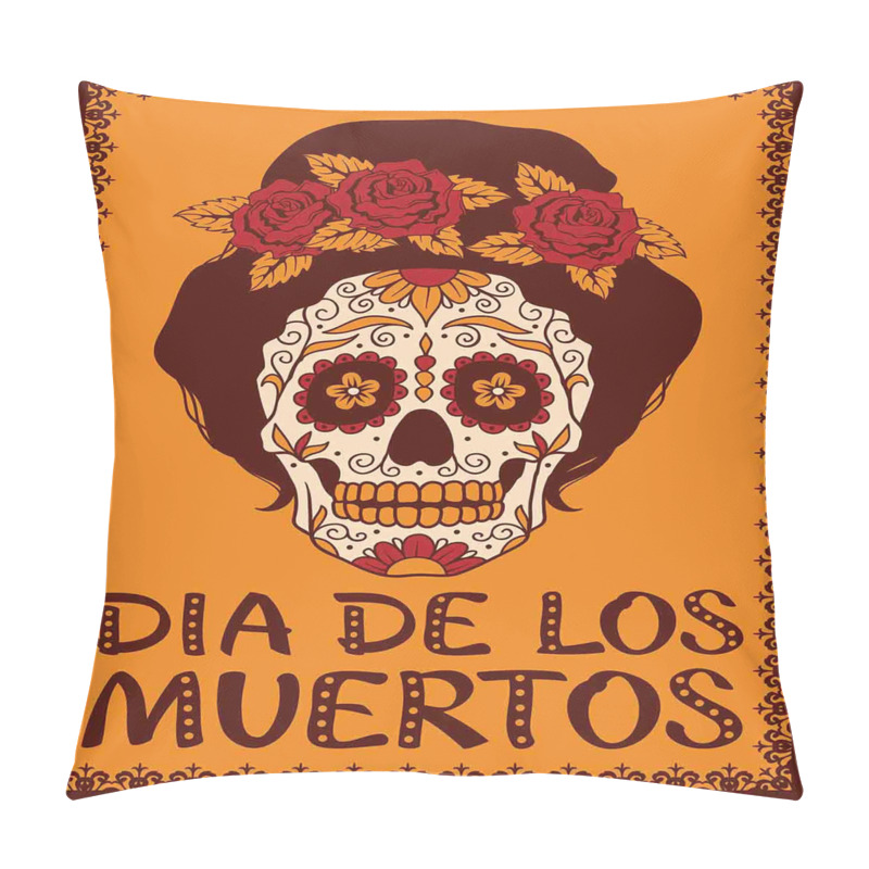 Customizable Mexican Skull Girl pillow covers