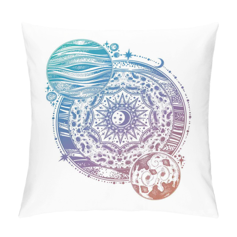 Personality  Moon and Planet pillow covers