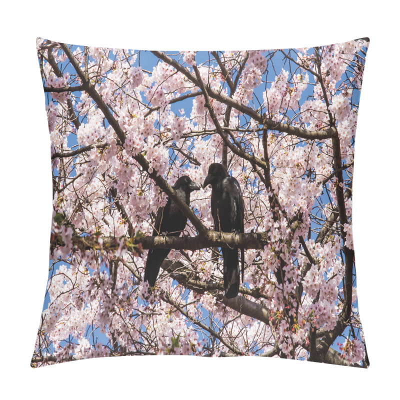 Customizable  Birds on Sakura Tree pillow covers