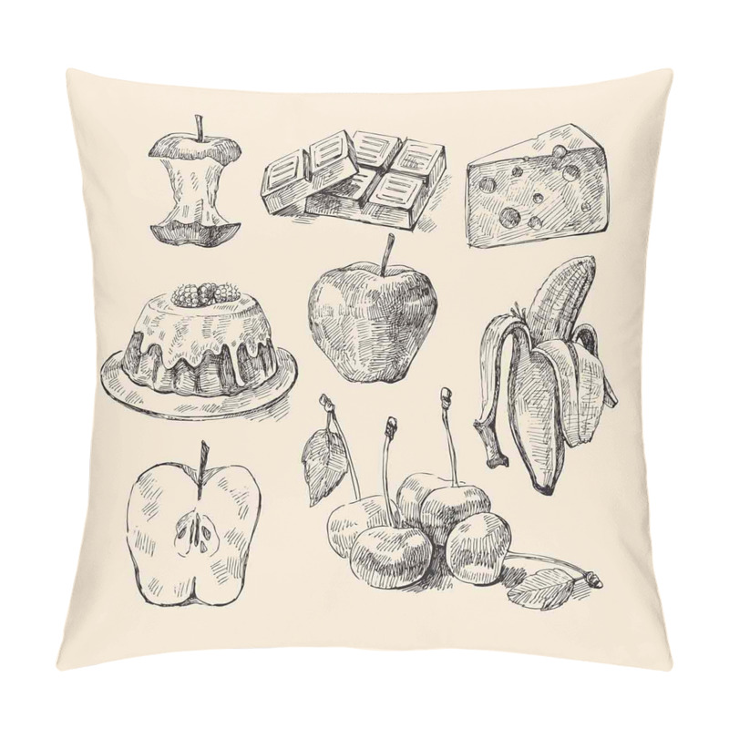 Personalise  Hand-Drawn Sketch Meals pillow covers