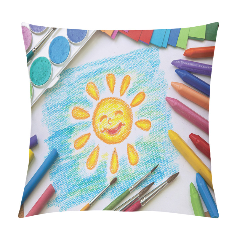 Personality  Child's Happy Sun Painting pillow covers