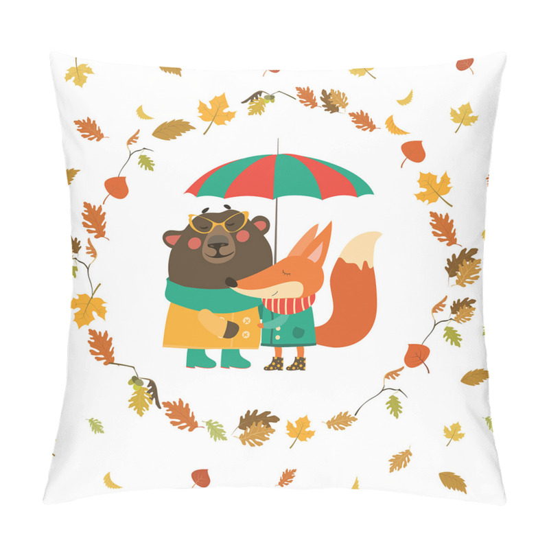 Customizable  Autumn Fox and Bear pillow covers