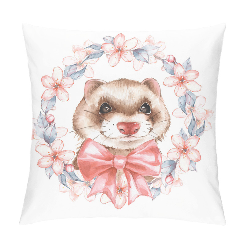 Personalise  Portrait with Ribbon Wreath pillow covers