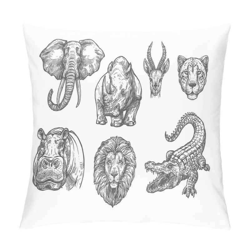Personalise  Hand-Drawn Zoo Animals pillow covers