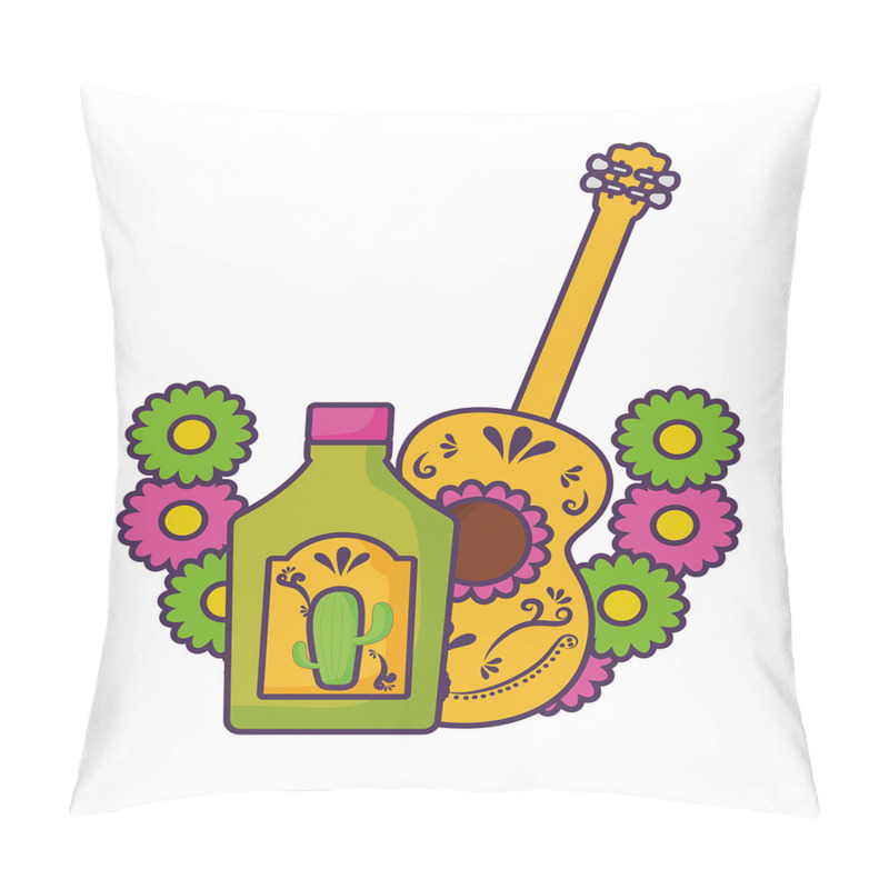 Customizable  Folkloric Mexican Guitar pillow covers