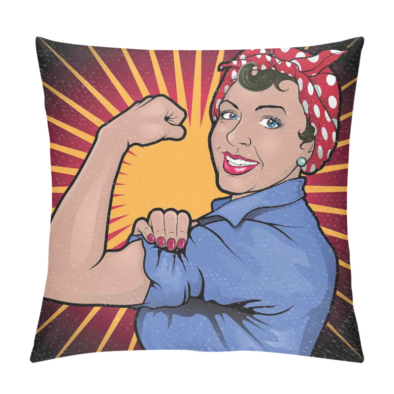Custom  Retro Powerful Woman pillow covers